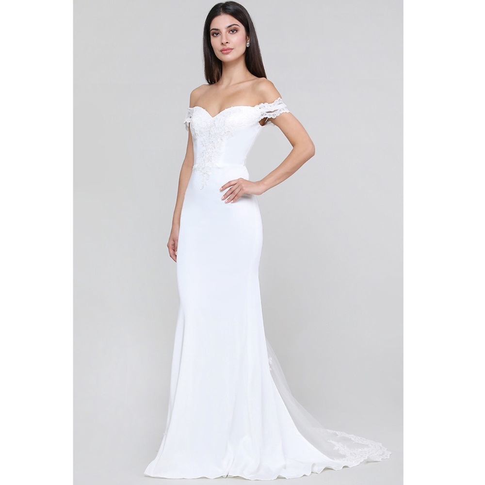 🆕NWT WHITE WEDDING Off the Shoulder Mermaid Gown